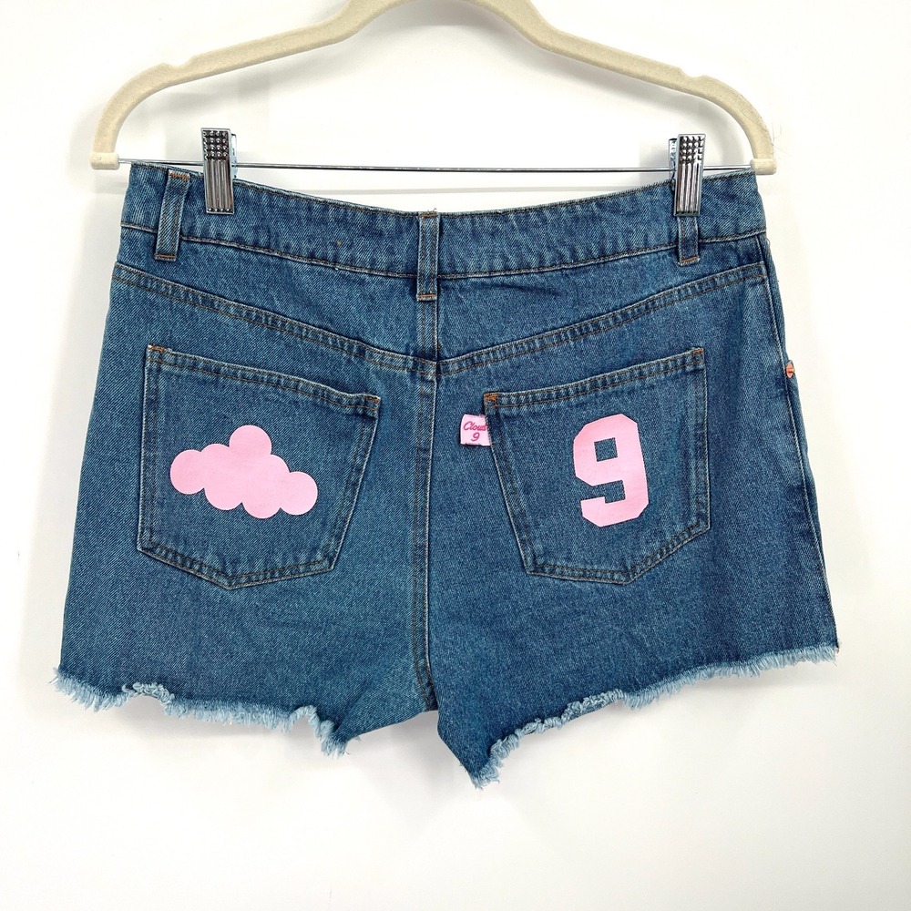 Megan Moroney 100% cotton denim cutoff jean short cloud 9 pink coastal cowgirl M